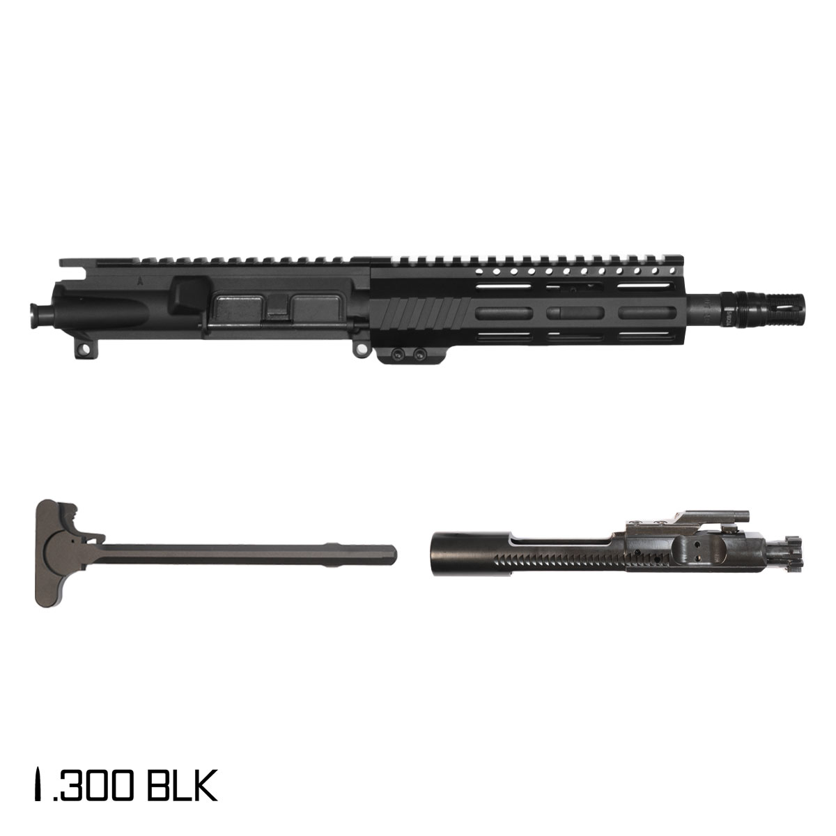 Davidson Defense Aegis 8.5-inch Pistol-Gas 1:9 .300 BLK AR-15 Freefloat M-Lok Handguard Pistol Complete Upper, KAK Industry Plan B A7 Flash Hider