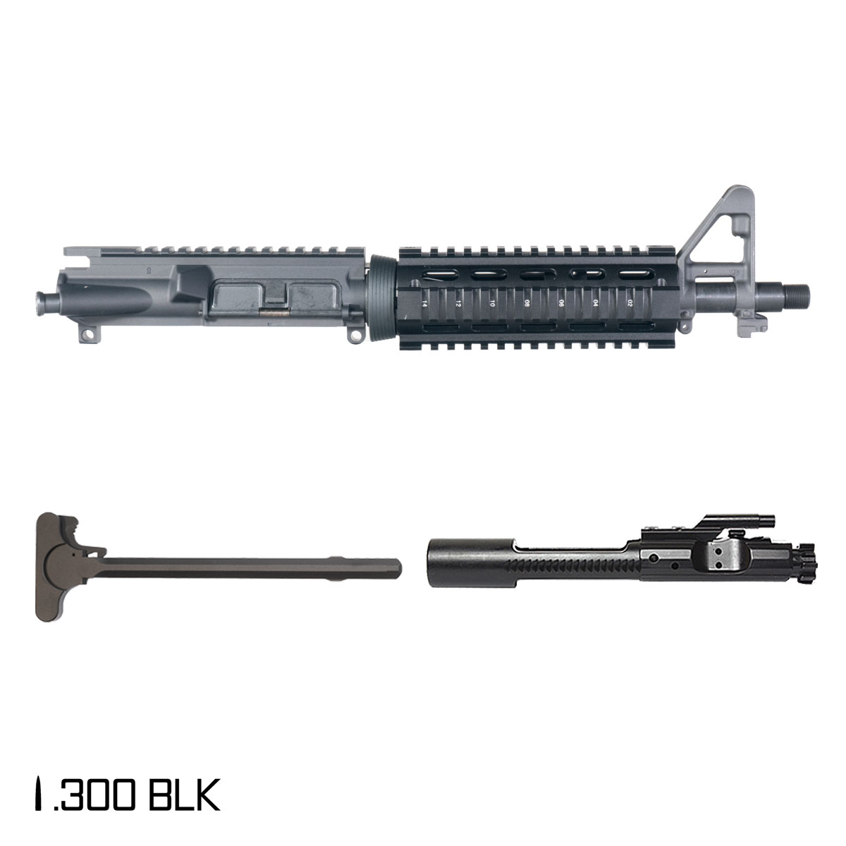 Davidson Defense Latency 10.5-inch Pistol-Gas 1:8 .300 BLK AR-15 FSB Carbine-Length Quad-Rail Handguard Pistol Complete Upper Build, Suppressor Ready