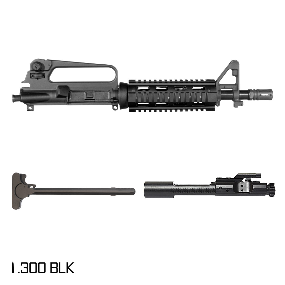 AR15 10.5" FSB A2 300 Blackout Pistol Complete Upper - BCG & CH-img-0