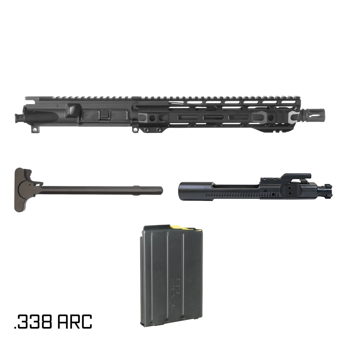Davidson Defense Atriox 10.5-inch Pistol-Gas 1:8 .338 ARC AR-15 Freefloat M-Lok Handguard Pistol Complete Upper Build, DuraMag SS 10 Round Magazine