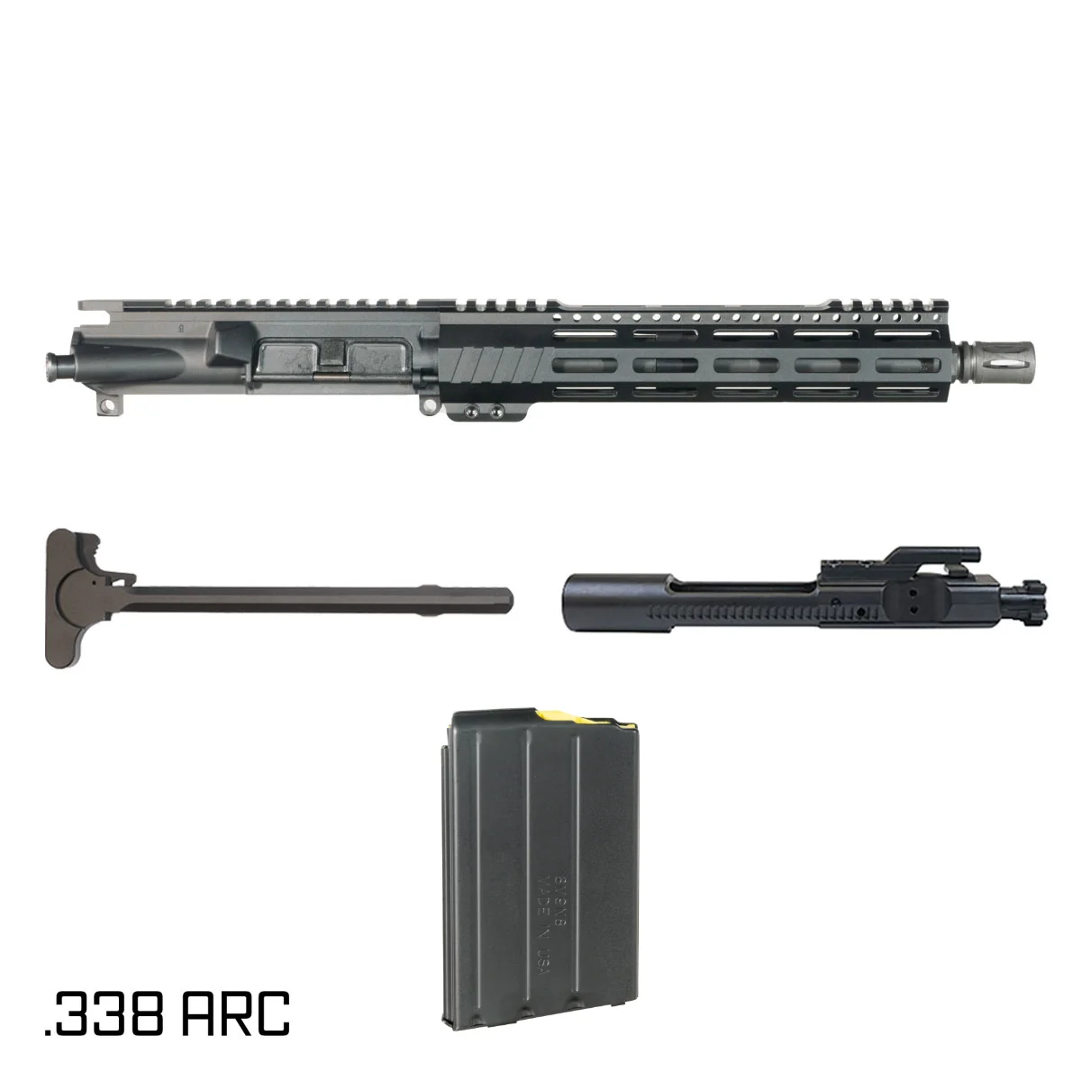 Davidson Defense Aegis Lightweight 10.5-inch Pistol-Gas 1:8 .338 ARC AR-15 Freefloat M-Lok Handguard Pistol Complete Upper Build, DuraMag SS 10 Round Magazine