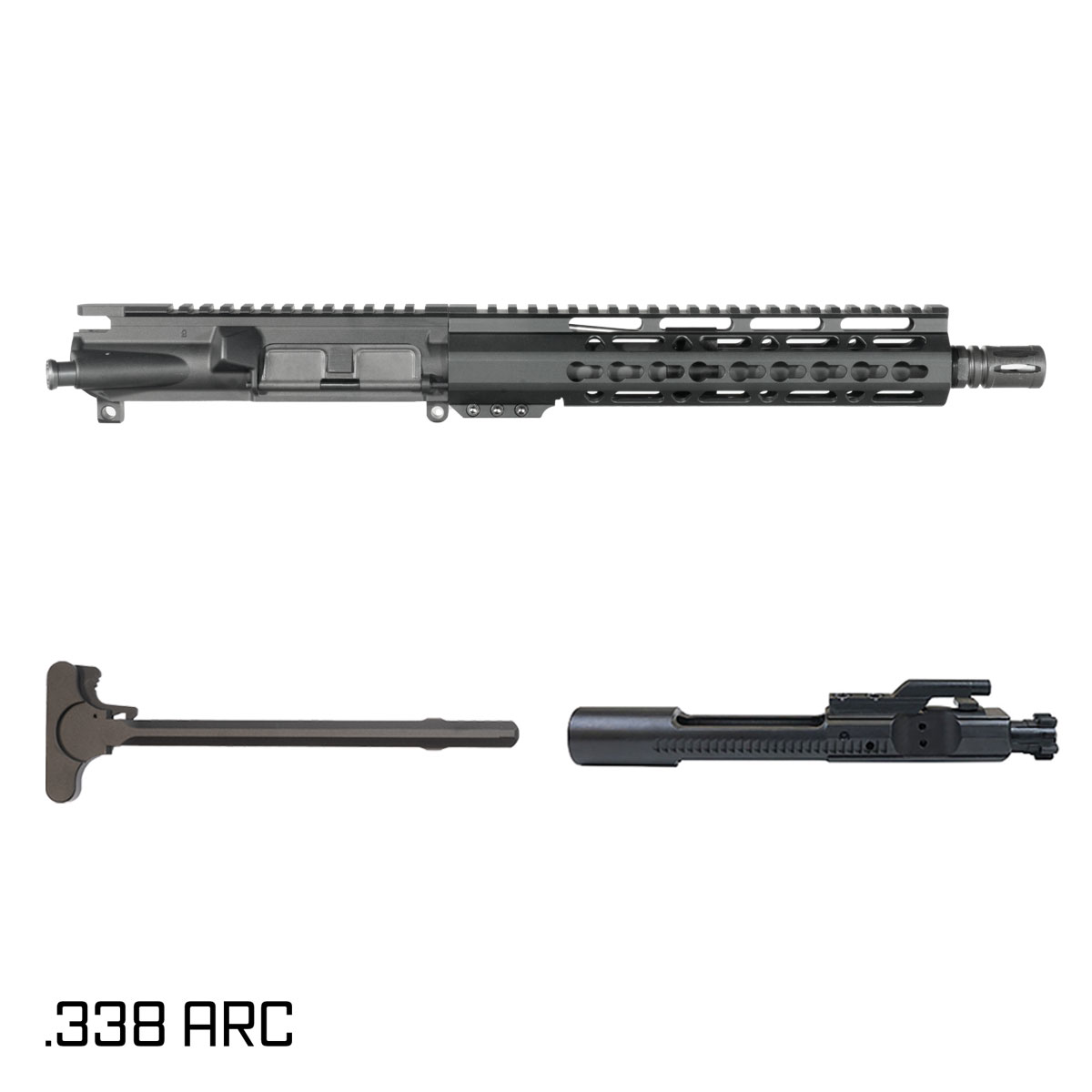 Davidson Defense Mutton Chops V2 10.5-inch Pistol-Gas 1:8 .338 ARC AR-15 Freefloat Keymod Handguard Pistol Complete Upper Build