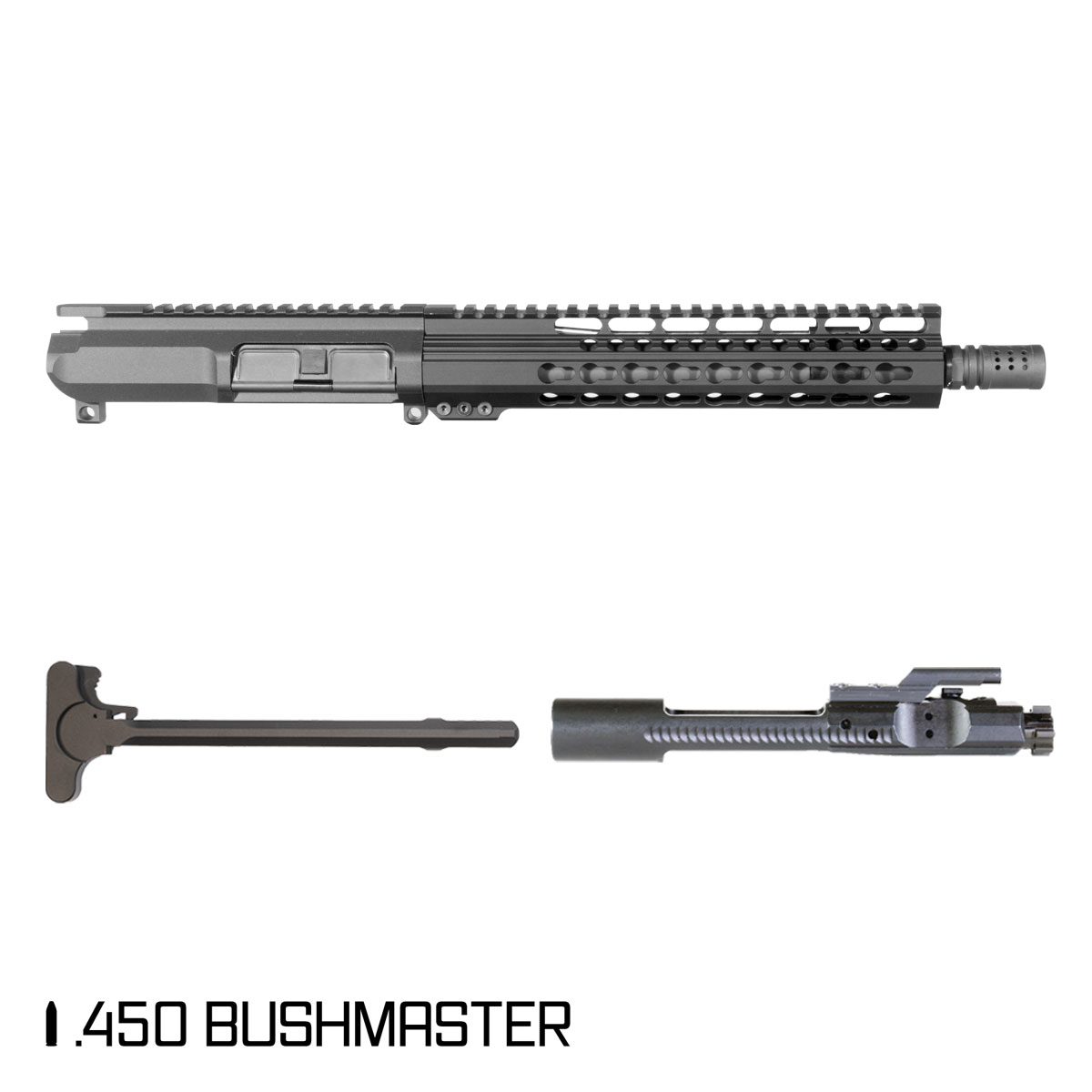 Davidson Defense Mini Sledge 10.5-inch Carbine-Gas 1:24 .450 Bushmaster AR-15 Freefloat Keymod Handguard Pistol Complete Upper Build