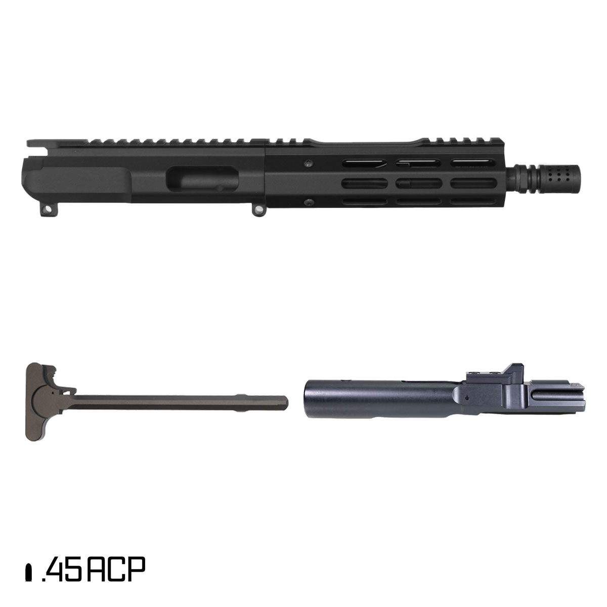 Davidson Defense Librarian’s Key 7.5-inch Pistol-Gas 1:16 .45 ACP AR-15 Freefloat M-Lok Handguard Pistol Complete Upper Build