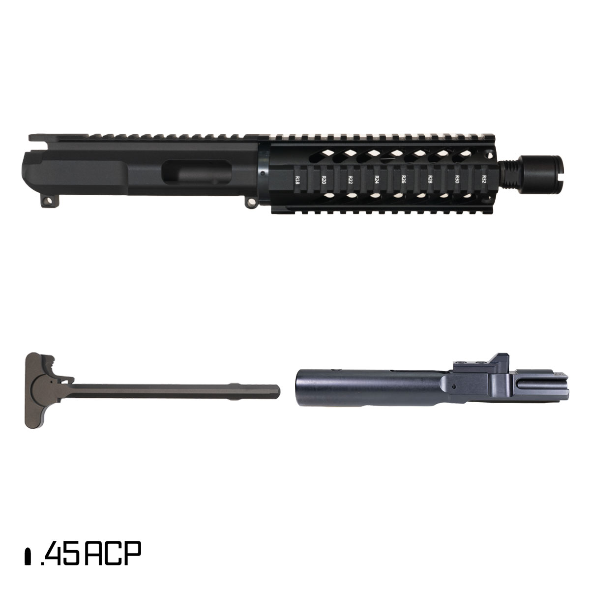 Davidson Defense Last Light 7.5-inch 1:16 .45 ACP AR-15 Freefloat Quad-Rail Handguard Pistol Complete Upper Build