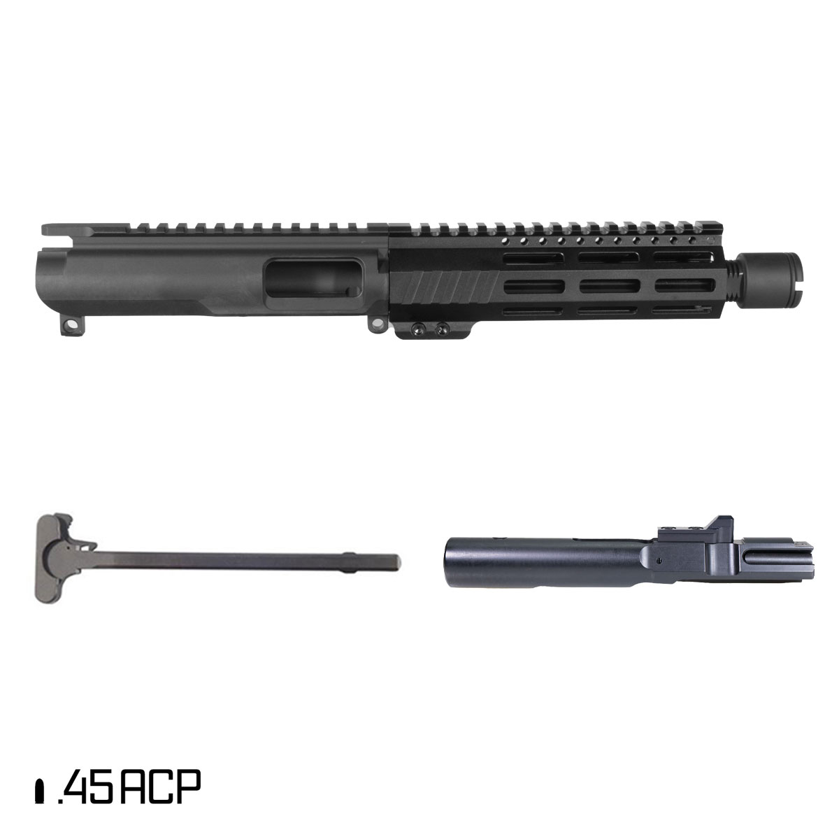 Davidson Defense Short King 8-inch 1:16 .45 ACP AR-45 Freefloat M-Lok Handguard Pistol Complete Upper Build