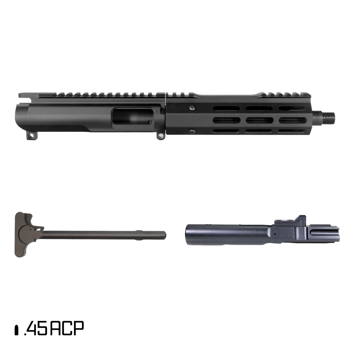 Davidson Defense Suppressor Ready Ronin Competition 8-inch 1:16 45ACP AR-15 Freefloat M-Lok Handguard Pistol Complete Upper Build