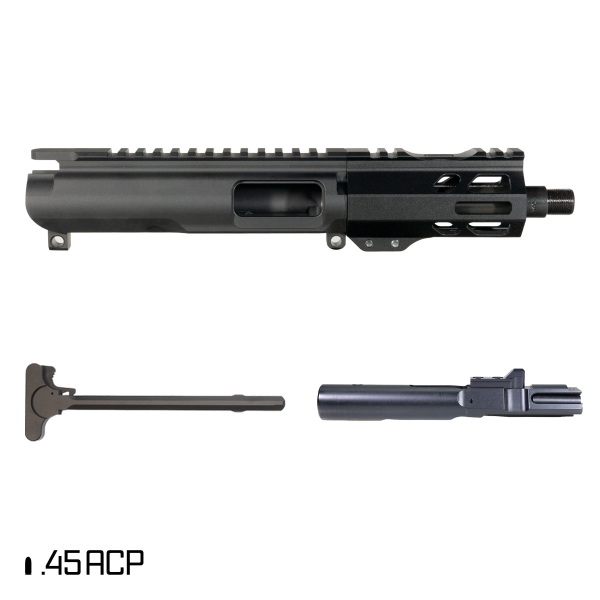 Davidson Defense Suppressor Ready Ronin Competition 5-inch 1:16 45ACP AR-45 Freefloat M-Lok Handguard Pistol Complete Upper Build