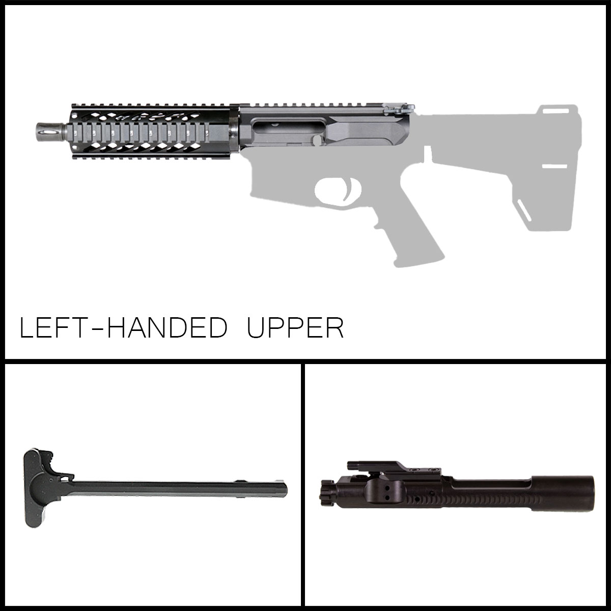 Davidson Defense 'Left Handed Quadrail Pistol' 7.5-inch AR-15 5.56 NATO Phosphate Left-Handed Pistol Complete Upper Build