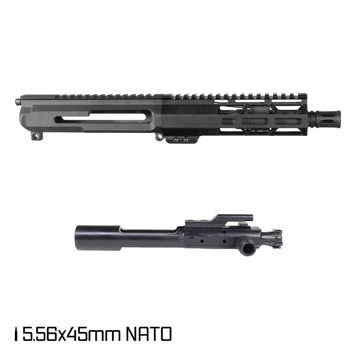Davidson Defense Short Strike Side Charging 7.5-inch Pistol-Gas 1:7 5.56 NATO AR-15 Freefloat M-Lok Handguard Pistol Complete Upper Build