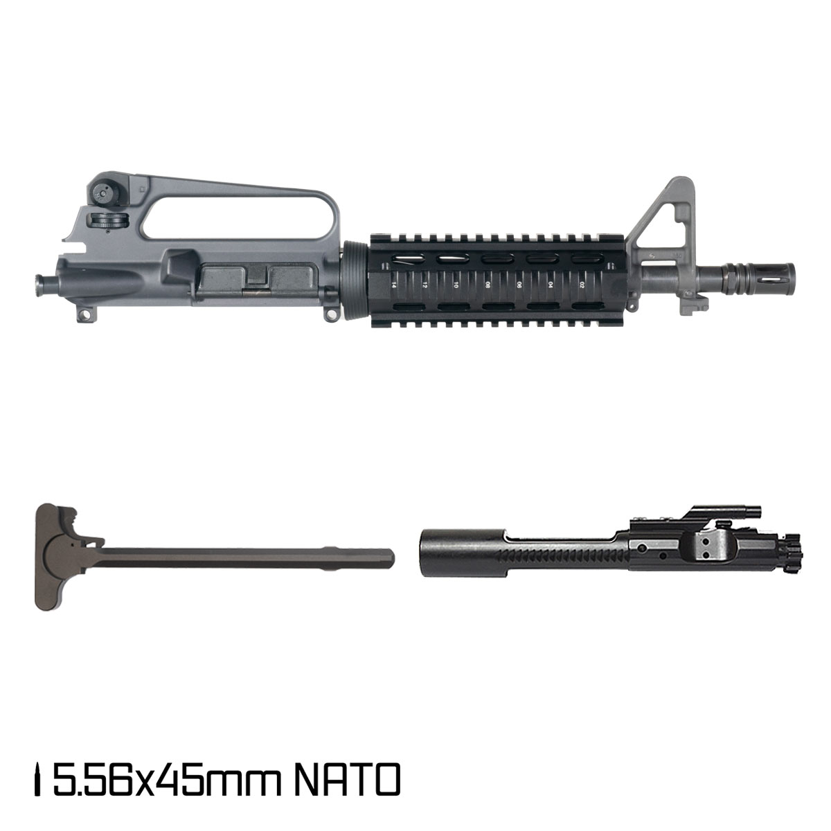 Davidson Defense Line Drawn 10.5-inch Carbine-Gas 1:8 5.56 NATO AR-15 FSB Carbine-Length Quad-Rail Handguard Pistol Complete Upper Build