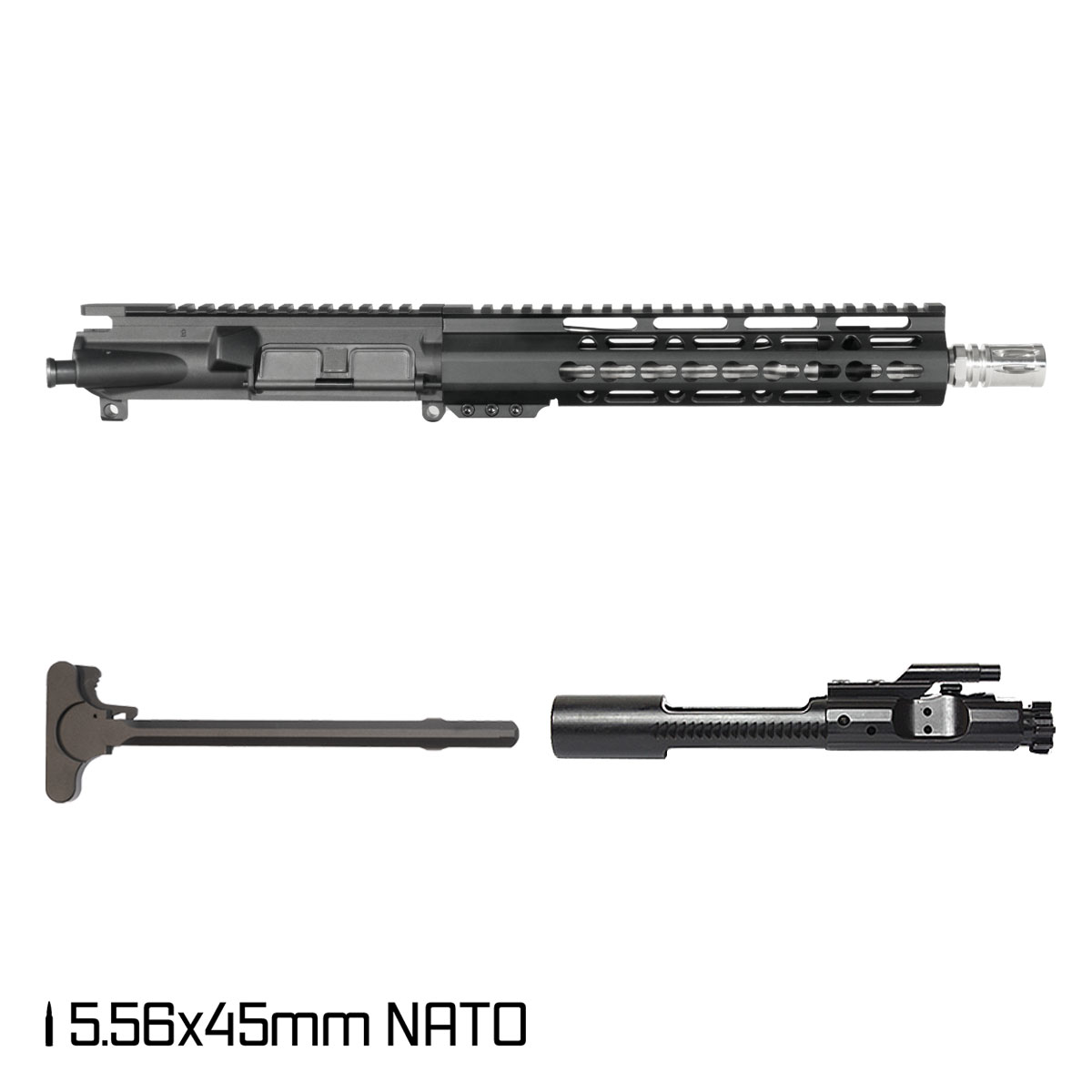 Davidson Defense Mutton Chops V2 10.5-inch Carbine-Gas 1:7 5.56 NATO AR-15 Freefloat Keymod Handguard Pistol Complete Upper Build