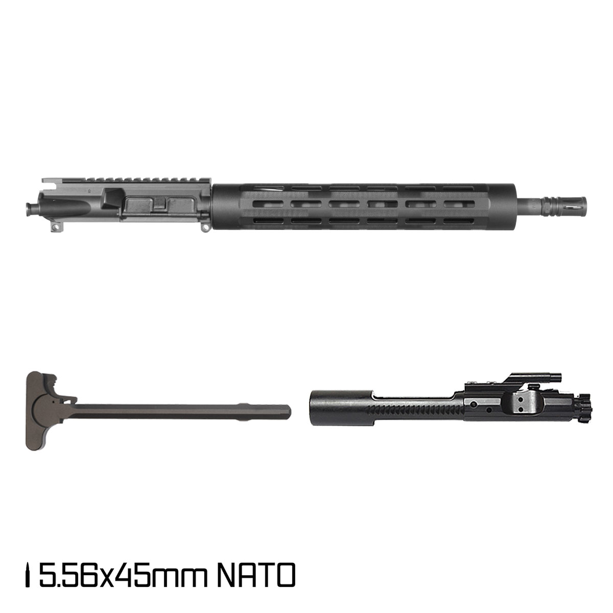 Davidson Defense Black Current 14.5-inch Carbine-Gas 1:7 5.56 NATO AR-15 Freefloat Tubular M-Lok Handguard Pistol Complete Upper Build