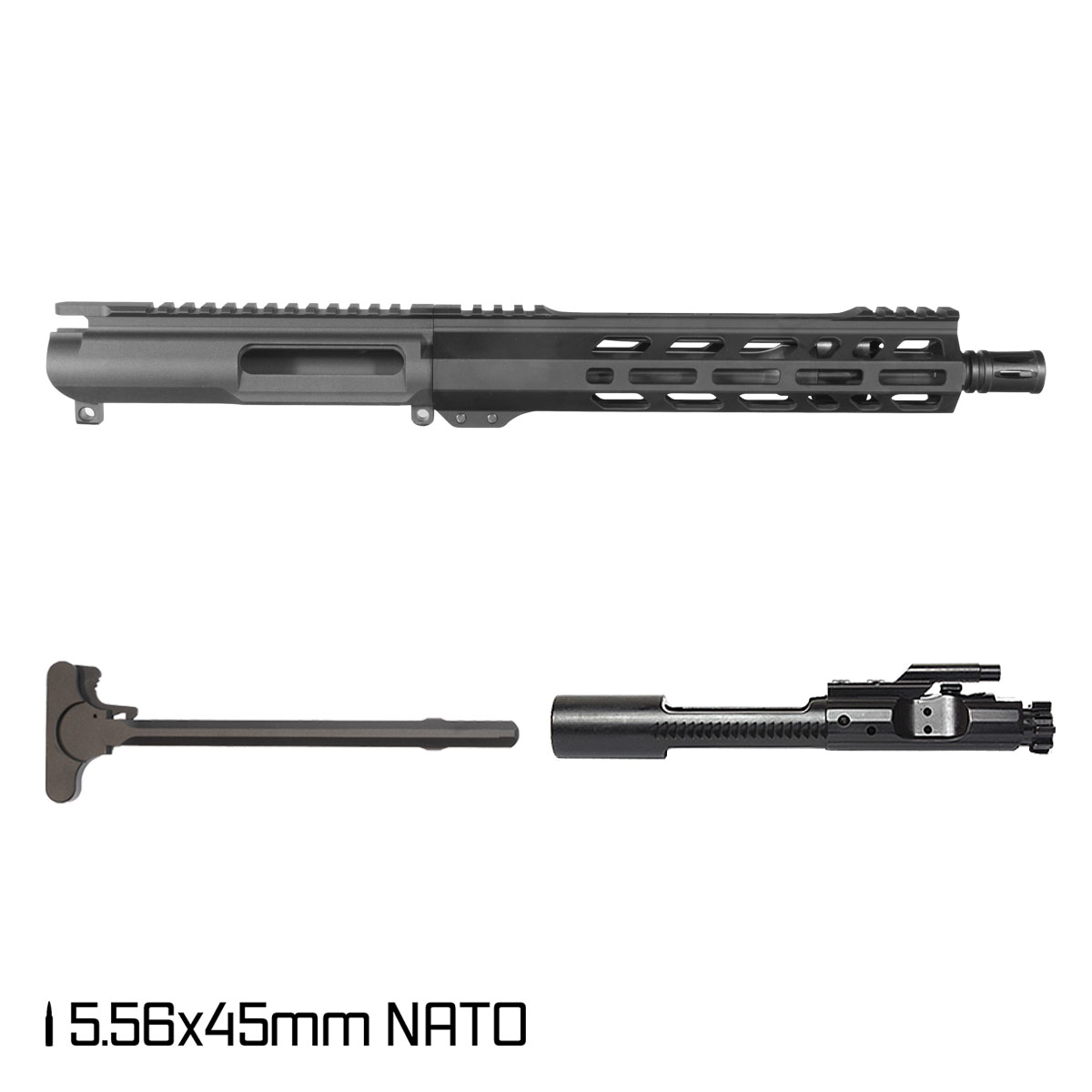 Davidson Defense Ronin Competition 10.5-inch Carbine-Gas 1:7 5.56 NATO AR-15 Freefloat M-Lok Handguard Pistol Complete Upper Build