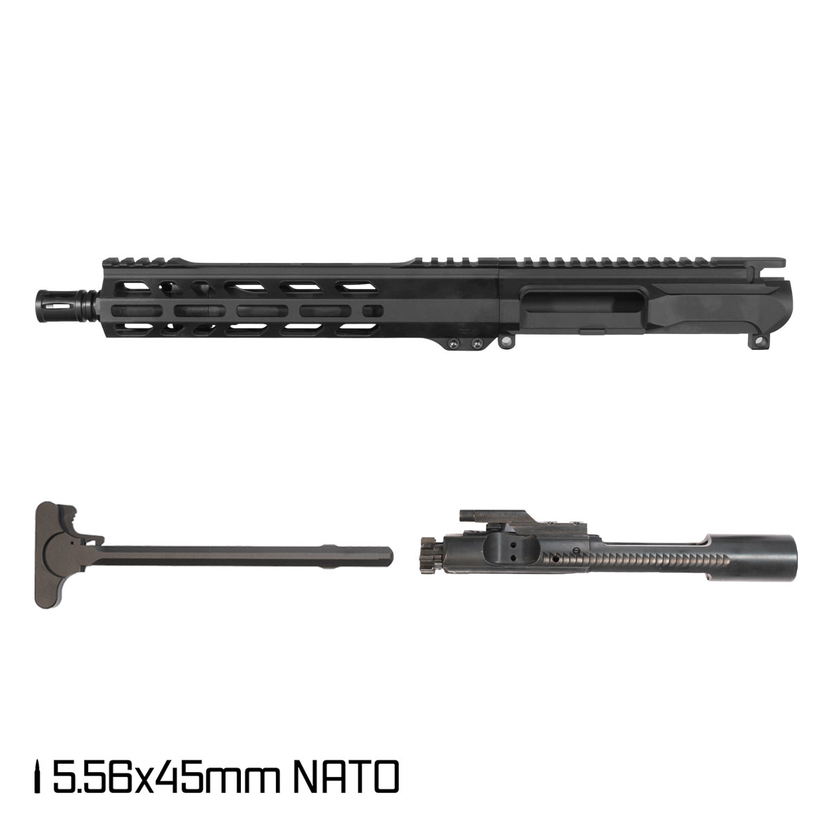 Davidson Defense Left-Handed Ronin Competition 10.5-inch Carbine-Gas 1:8 5.56 NATO AR-15 Freefloat M-Lok Handguard Pistol Complete Upper Build