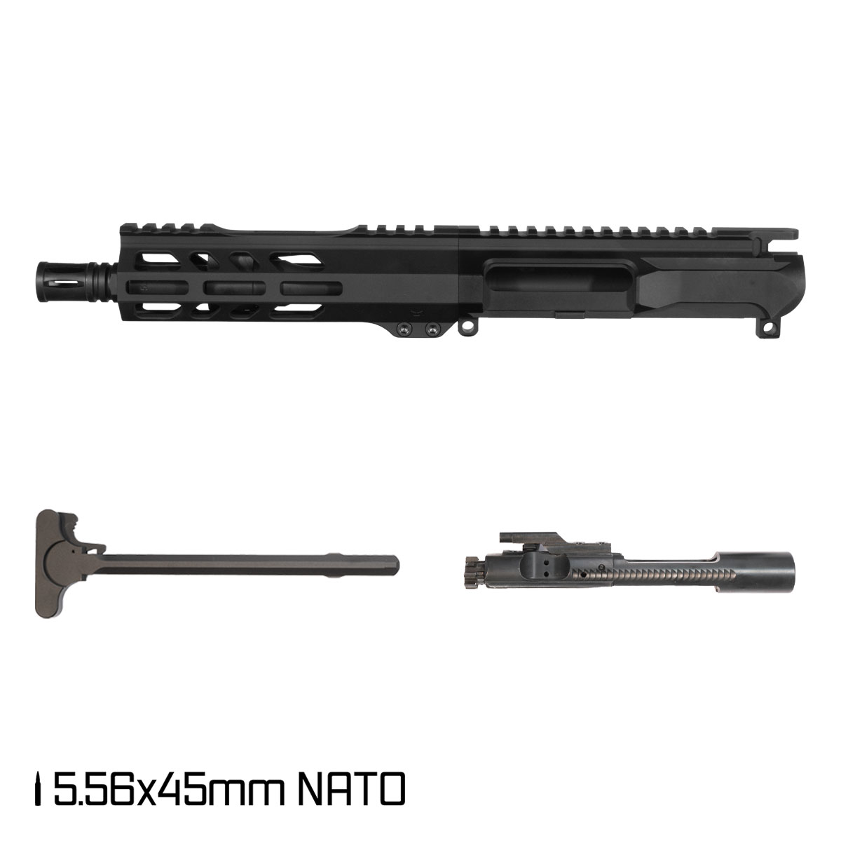 Davidson Defense Left-Handed Ronin Competition 7.5-inch Pistol-Gas 1:7 5.56 NATO AR-15 Freefloat M-Lok Handguard Pistol Complete Upper Build
