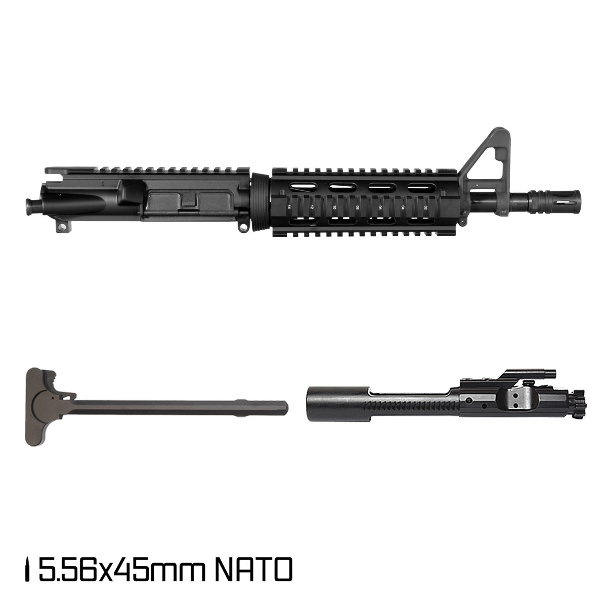 Davidson Defense Whitecap 10.5-inch Carbine-Gas 5.56 NATO AR-15 Drop-In Quad-Rail Handguard Pistol Complete Upper Build