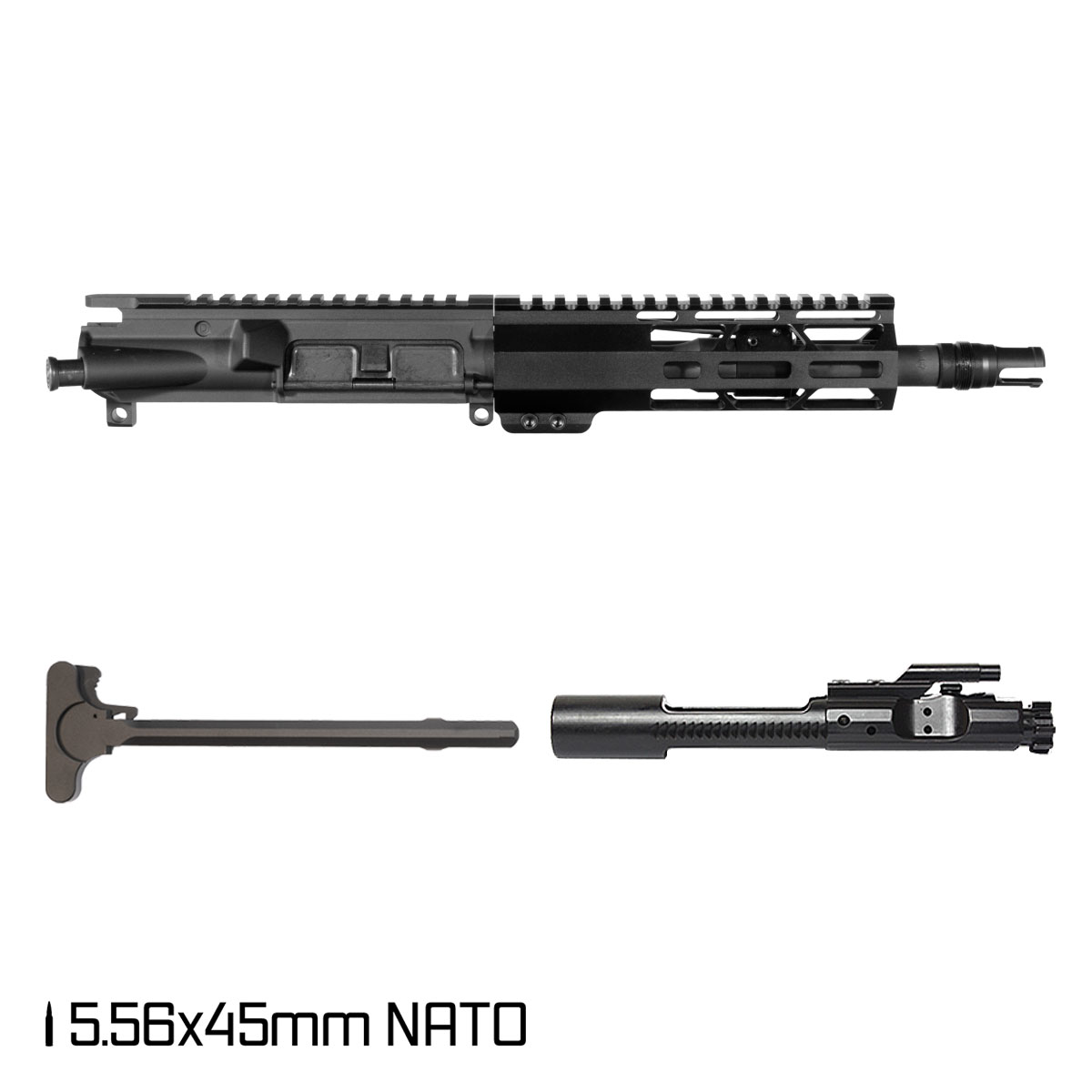 Davidson Defense Fallen Guard 8.5-inch Pistol-Gas 1:7 5.56 NATO AR-15 M-Lok Pistol Complete Upper Build, Plan B Trident Flash Hider