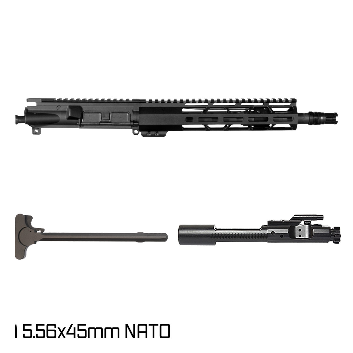 Davidson Defense Iron Heart 11.5-inch Carbine-Gas 1:7 556 AR-15 M-Lok Pistol Complete Upper Build, Plan B Trident Flash Hider
