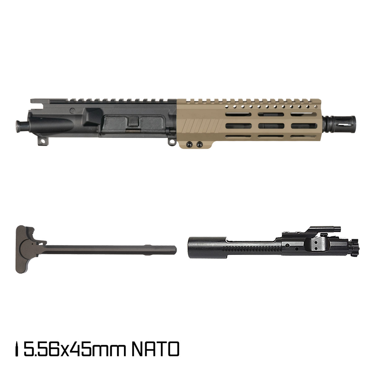 Davidson Defense Sand Crusader 7.5-inch Pistol-Gas 1:7 5.56 NATO AR-15 M-Lok Pistol Complete Upper Build