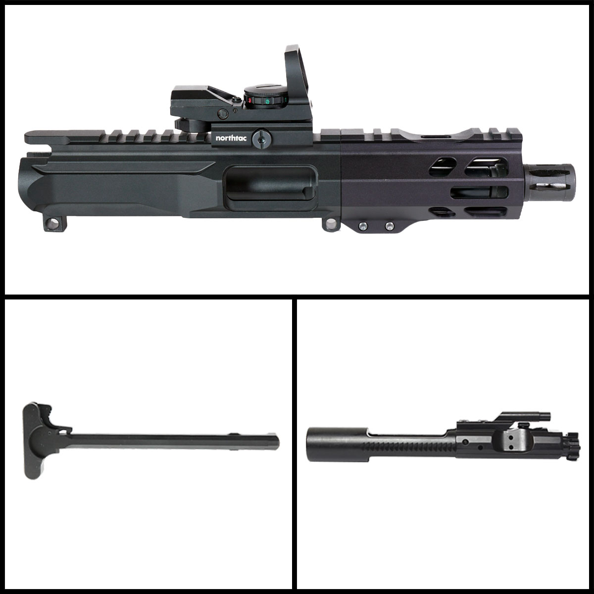 DTT 'X.M.V Gen 1 w/ MVR' 4-inch AR-15 9mm Nitride Pistol Complete Upper Build