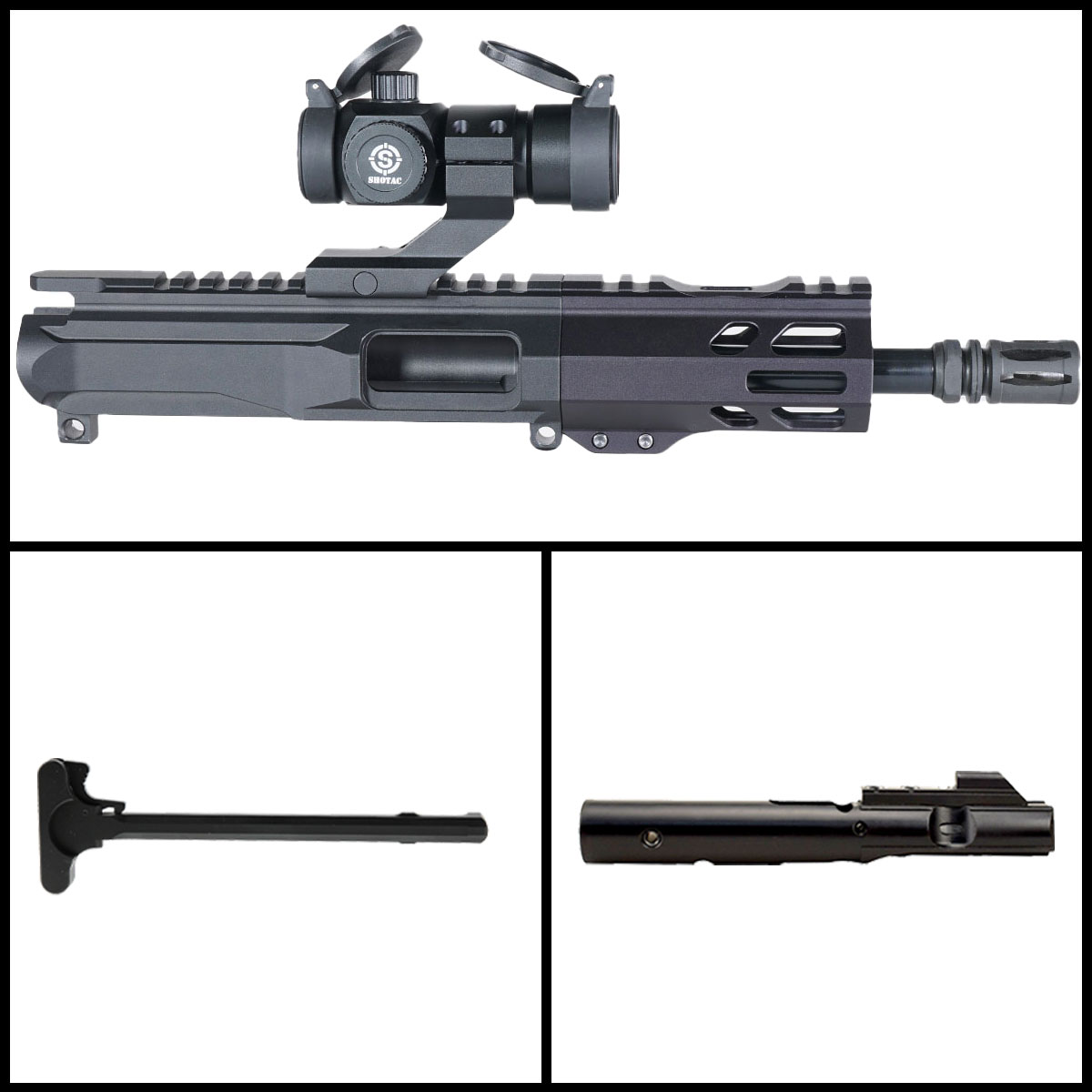 DDS 'Mockingbird Gen 2 w/ Shotac Cantilever' 6-inch AR-15 9mm Nitride Pistol Complete Upper Build Kit