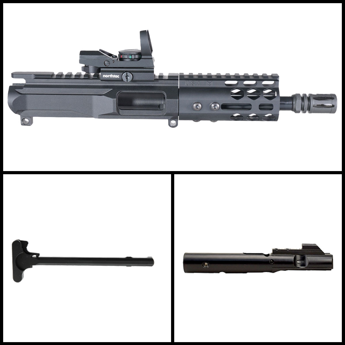 DD 'Mockingbird Gen 3 w/ MVR' 6-inch AR-15 9mm Nitride Pistol Complete Upper Build Kit