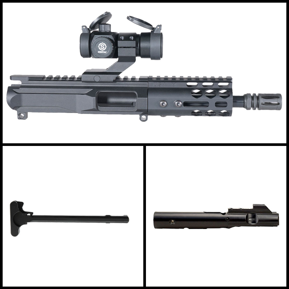 DDS 'Mockingbird Gen 3 w/ Shotac Cantilever' 6-inch AR-15 9mm Nitride Pistol Complete Upper Build Kit