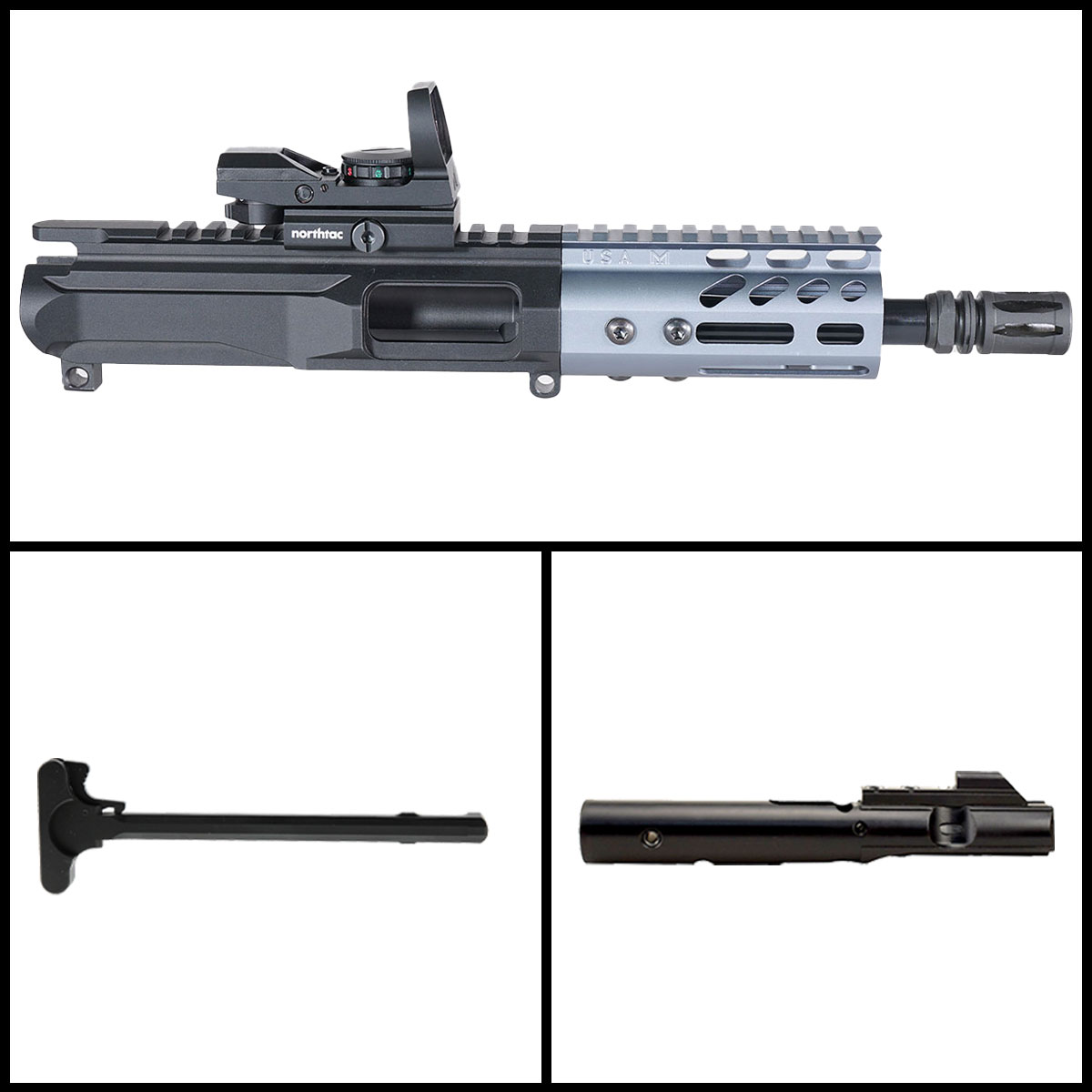 DD 'Mockingbird Gen 1 w/ MVR' 6-inch AR-15 9mm Nitride Pistol Complete Upper Build Kit