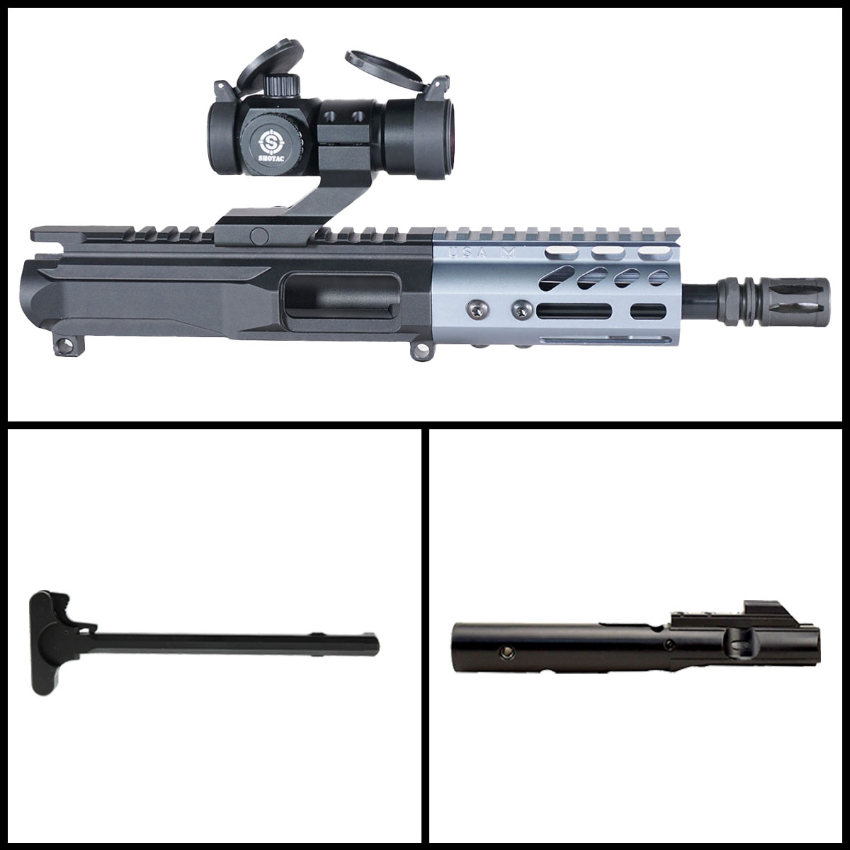DD 'Mockingbird Gen 1 w/ Shotac Cantilever' 6-inch AR-15 9mm Nitride Pistol Complete Upper Build Kit