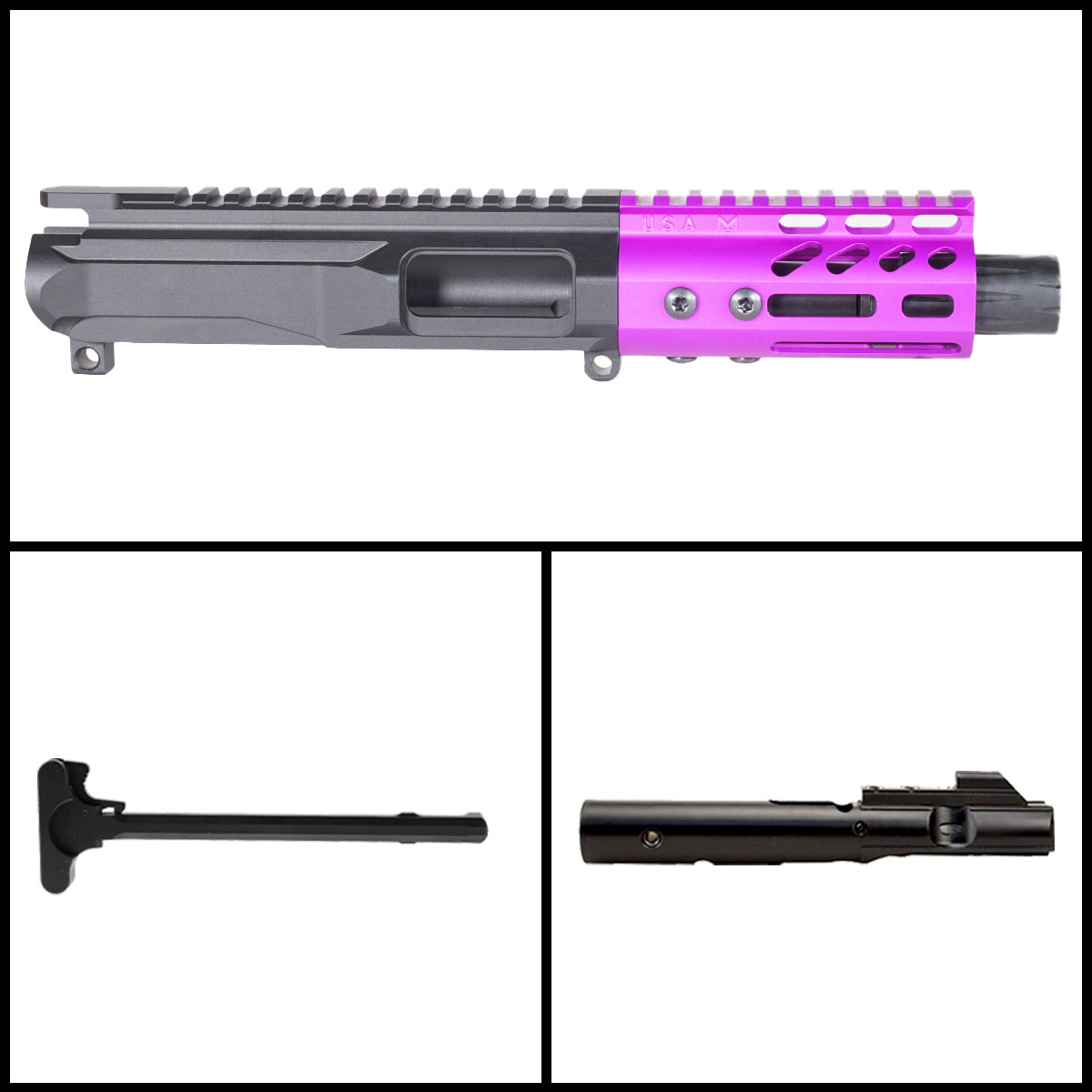 Davidson Defense 'Lightshow Micro4 - Purple' 4-inch AR-15 9mm Nitride Pistol Complete Upper Build