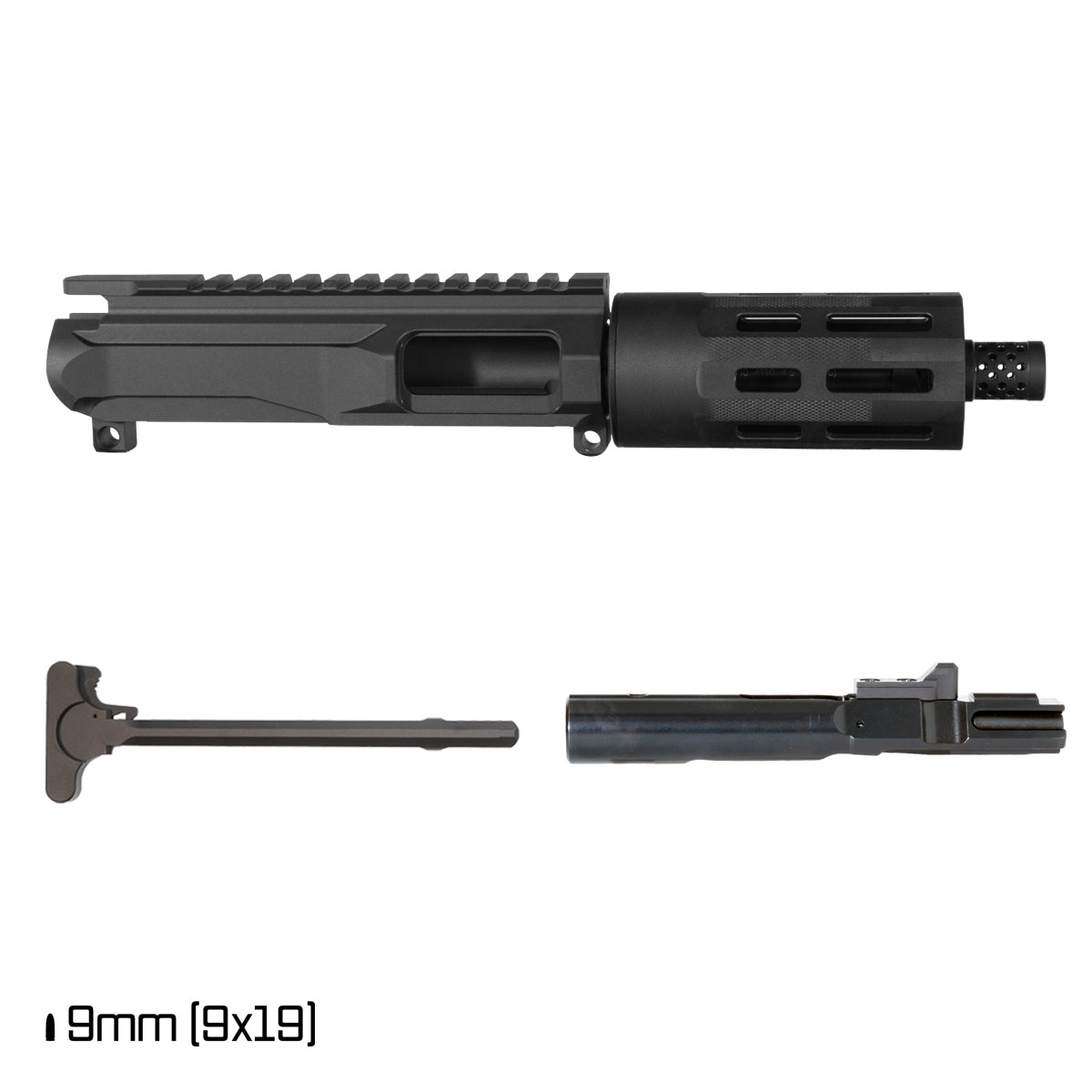 Davidson Defense Short Fuse 4.5-inch 1:10 9MM AR-9 M-Lok Pistol Complete Upper Build, Plan B Radial Brake