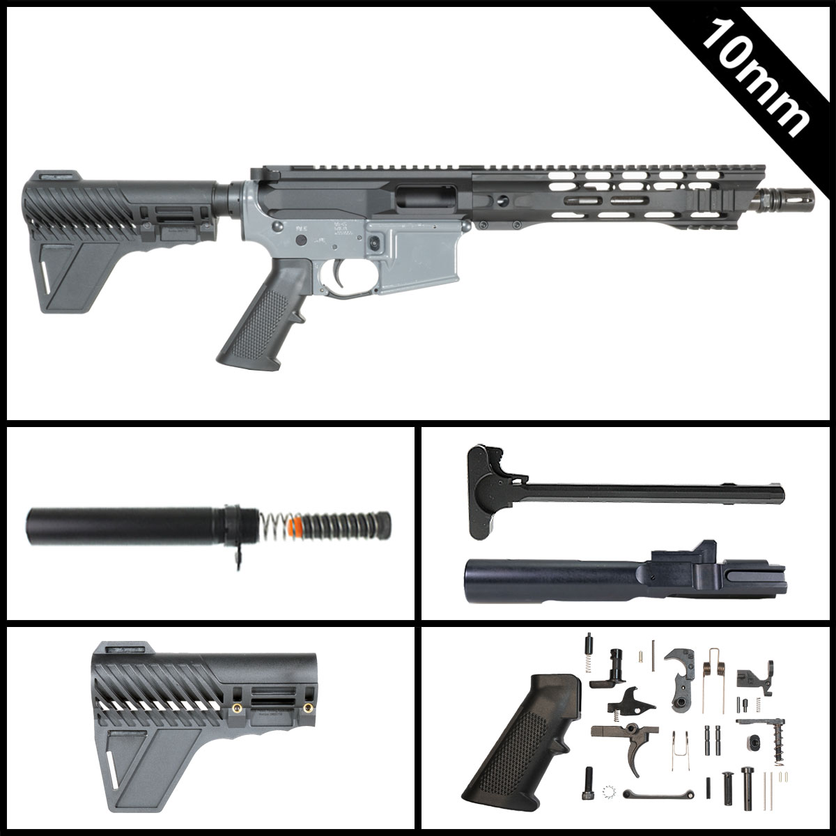 Davidson Defense Idril w/Gauntlet Arms Brace 10.5-inch AR-15 10MM Pistol Full Build Kit