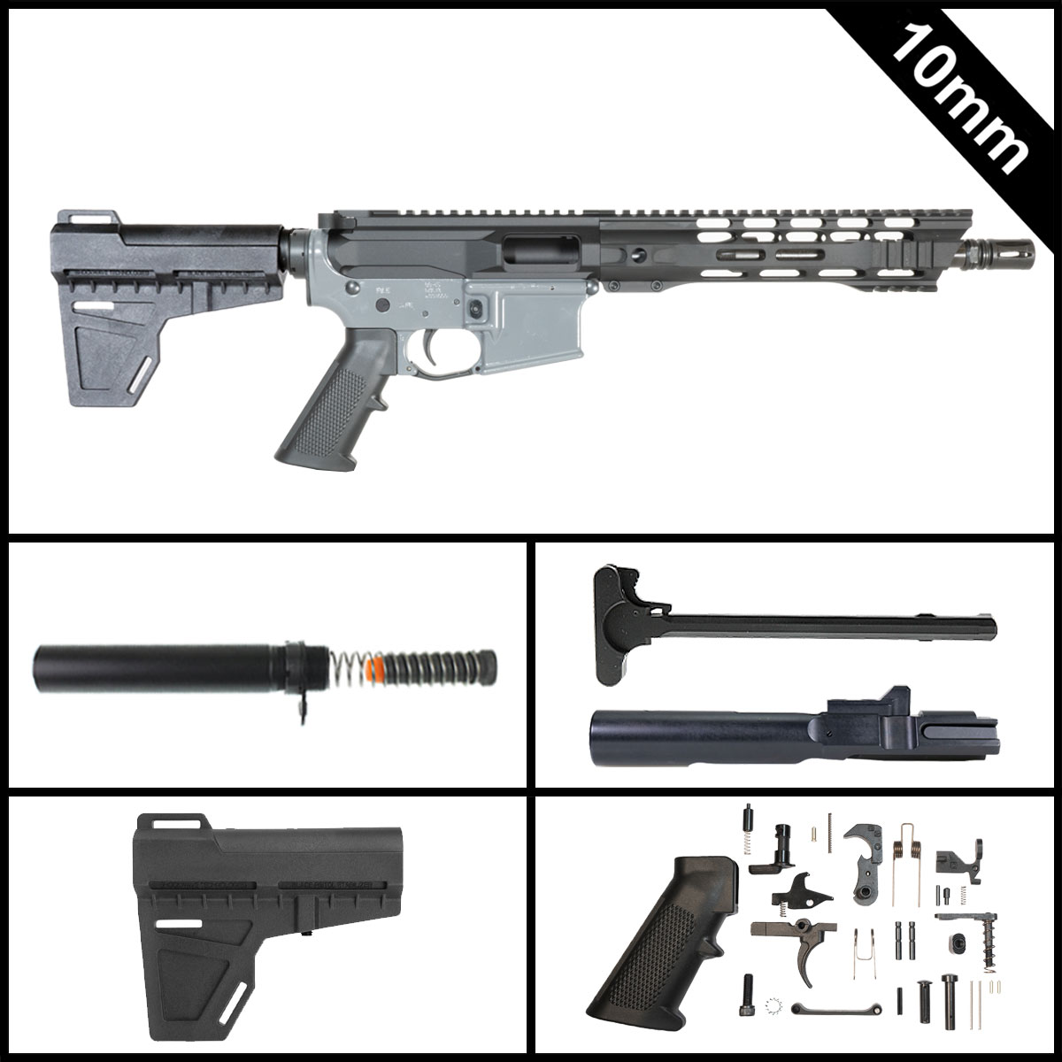 Davidson Defense Idril w/KAK Brace 10.5-inch AR-15 10MM Pistol Full Build Kit