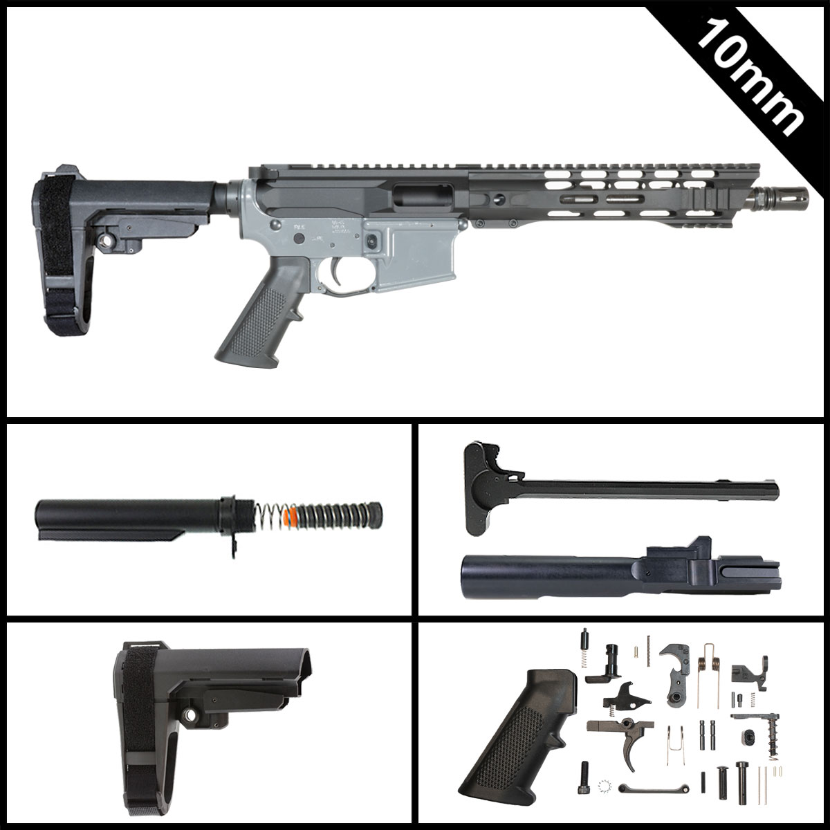 Davidson Defense Idril w/SBA3 Brace 10.5-inch AR-15 10MM Pistol Full Build Kit