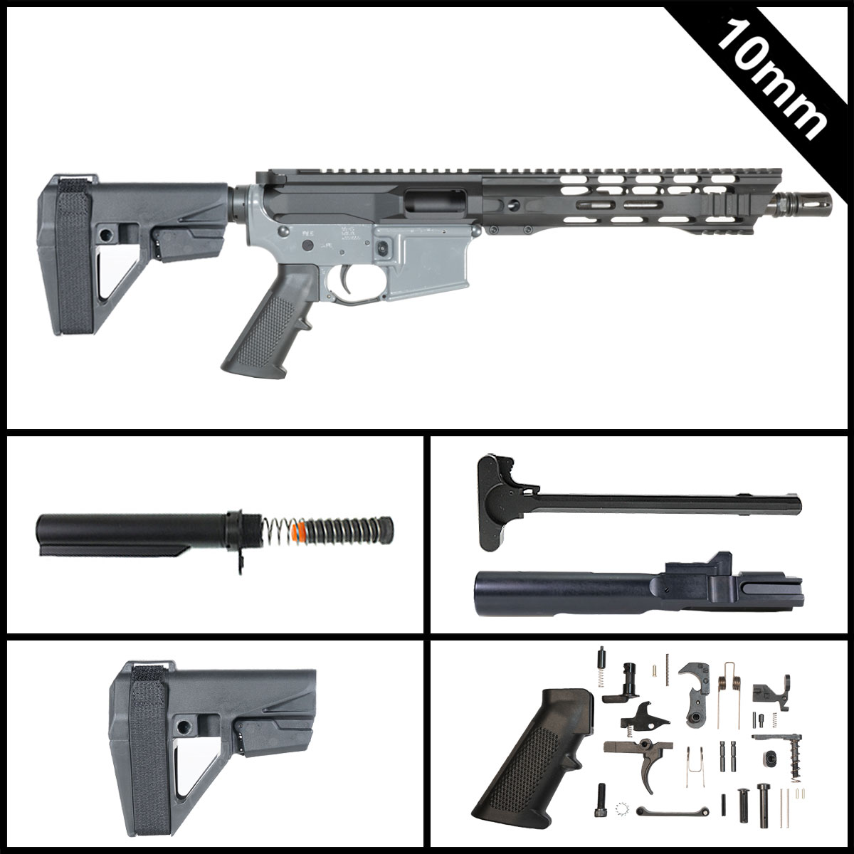 Davidson Defense Idril w/SBA5 Brace 10.5-inch AR-15 10MM Pistol Full Build Kit