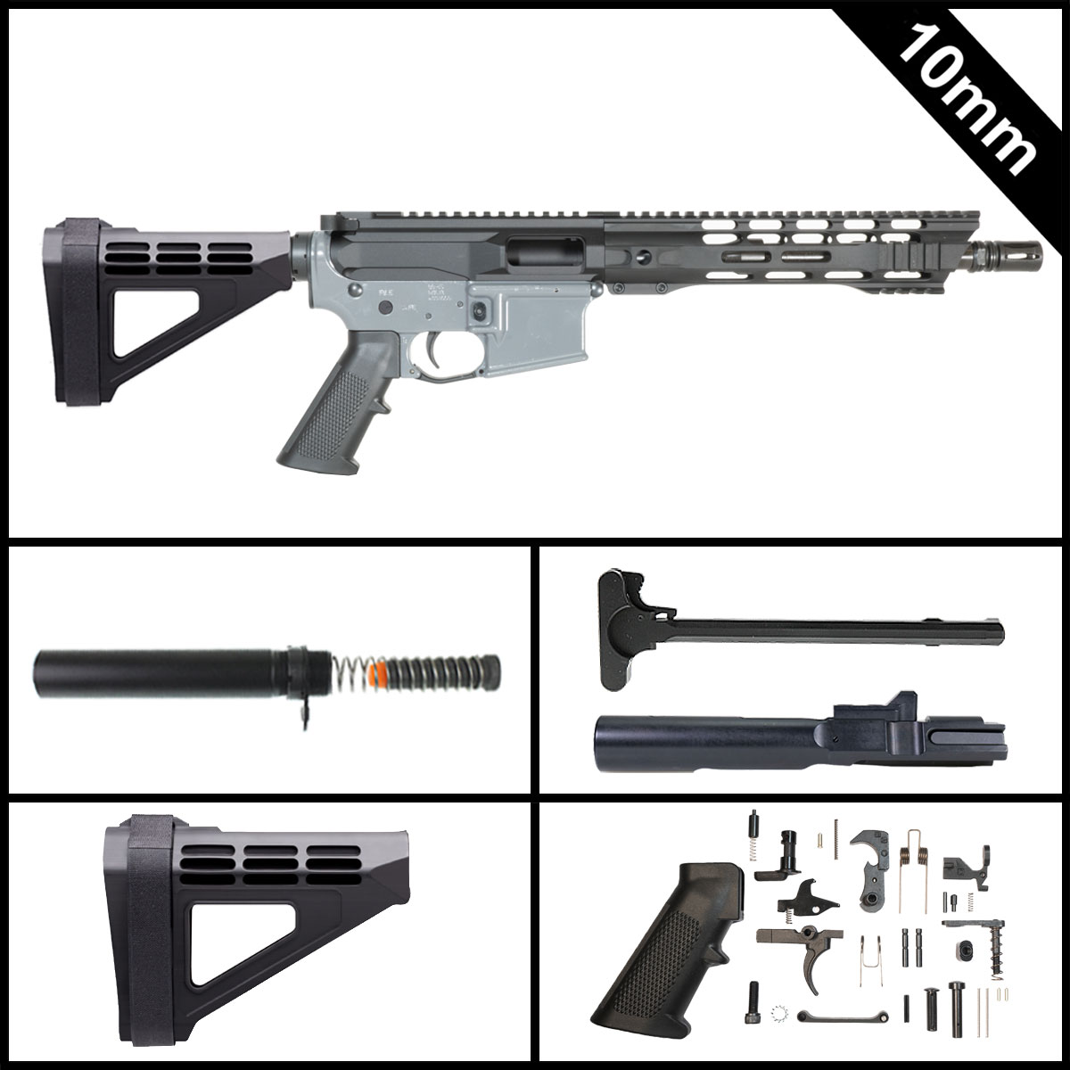 Davidson Defense Idril w/SBM4 Brace 10.5-inch AR-15 10MM Pistol Full Build Kit