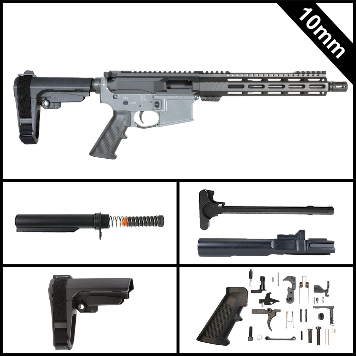 Davidson Defense Isil w/SBA3 Brace 10.5-inch AR-15 10MM Pistol Full Build Kit