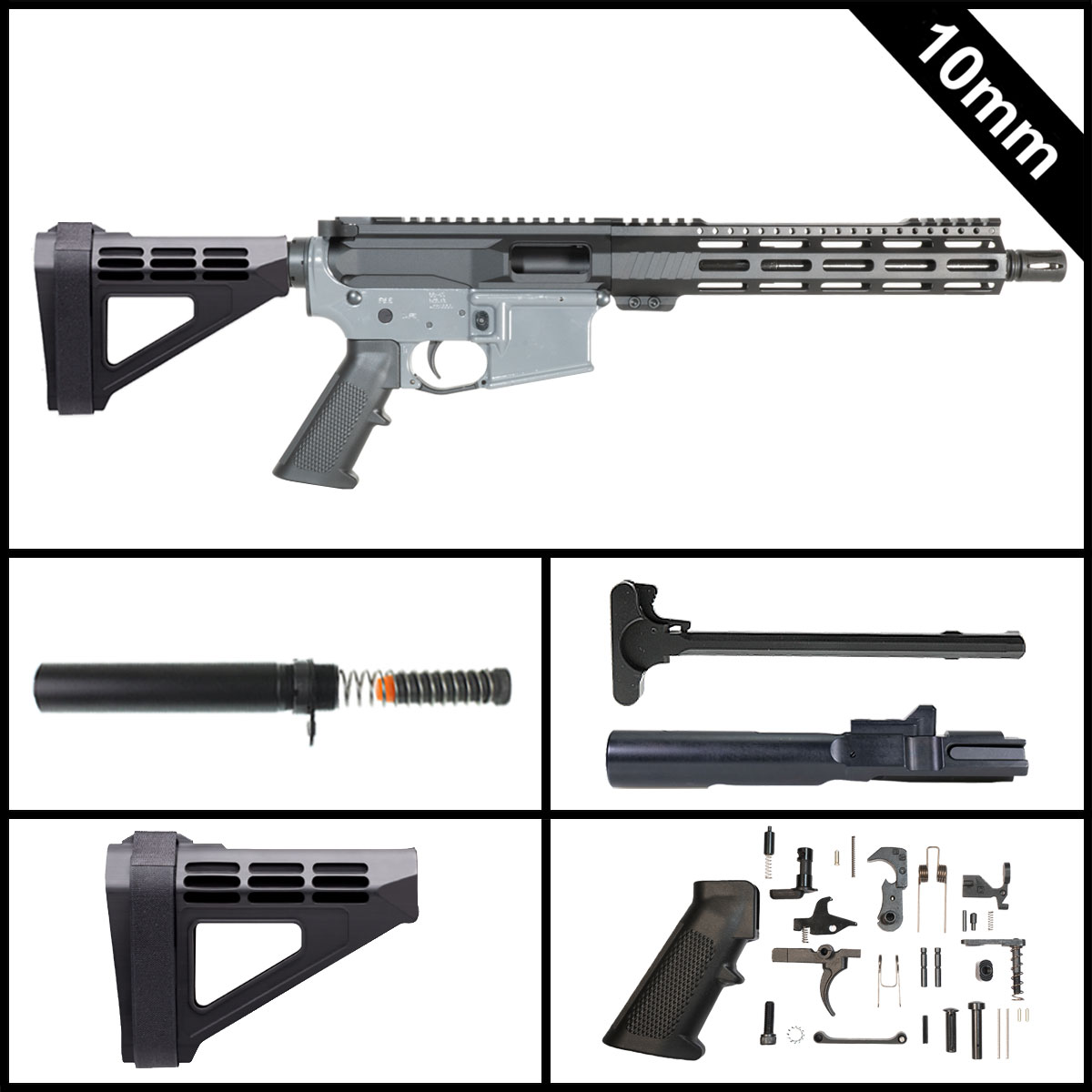 Davidson Defense Isil w/SBM4 Brace 10.5-inch AR-15 10MM Pistol Full Build Kit