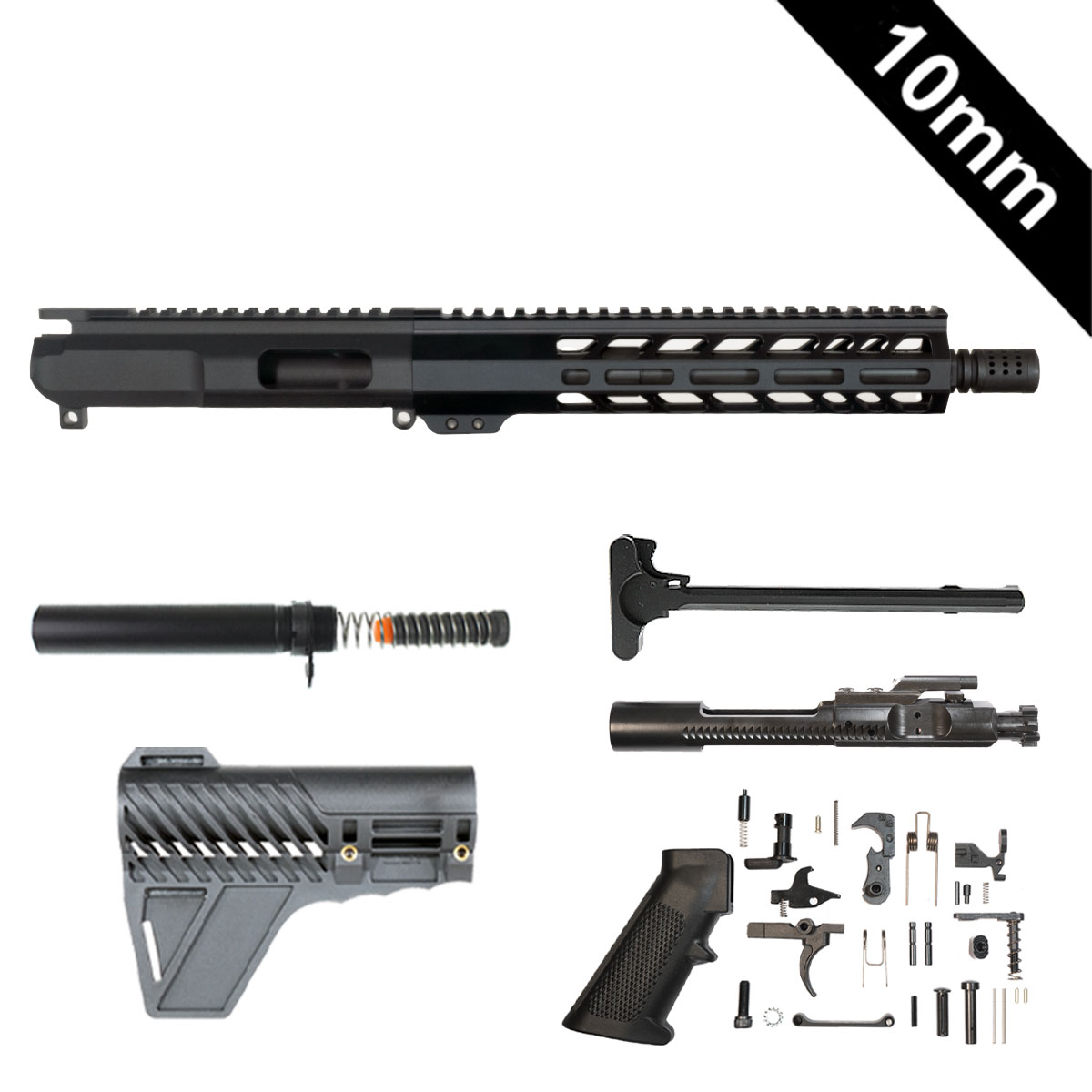 Davidson Defense Reign w/Gauntlet Arms Brace 10.5-inch AR-15 10MM Pistol Full Build Kit