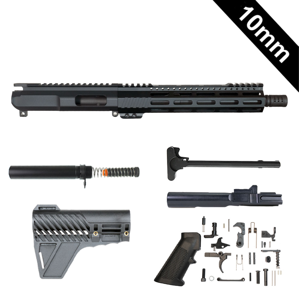 Davidson Defense Spartan Surge w/Gauntlet Arms Brace 10.5-inch AR-15 10MM Pistol Full Build Kit
