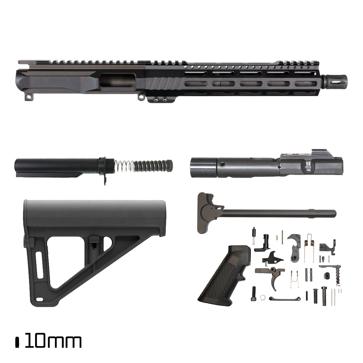 Davidson Defense Stormbinder w/Magpul BTR Brace 10.5-inch 1:16 10MM AR-15 Freefloat M-Lok Handguard Pistol Full Build Kit