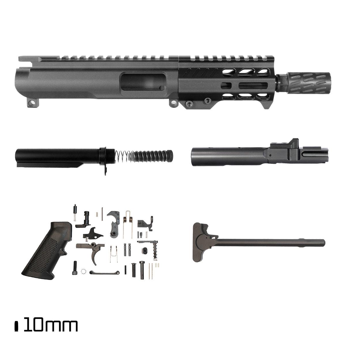Davidson Defense Flowback 5.5-inch 1:16 10MM AR-15 Freefloat M-Lok Handguard Pistol Full Build Kit, SBR Ready