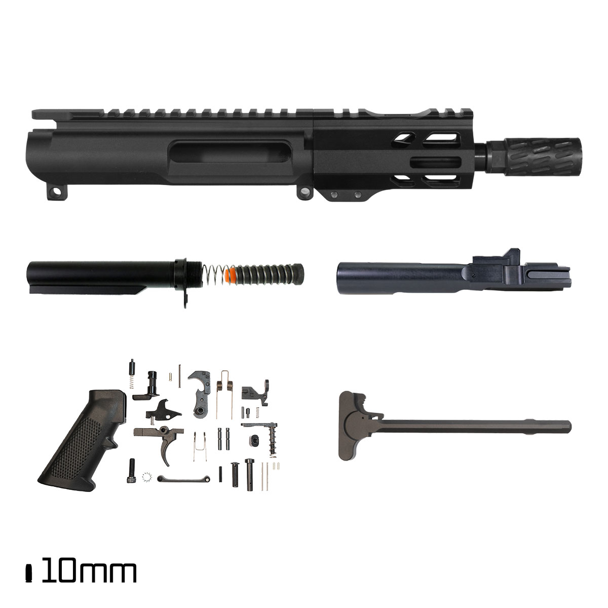 Davidson Defense Nightforge SBR Ready 5.5-inch 1:16 10MM AR-15 Freefloat M-Lok Handguard Pistol Full Build Kit