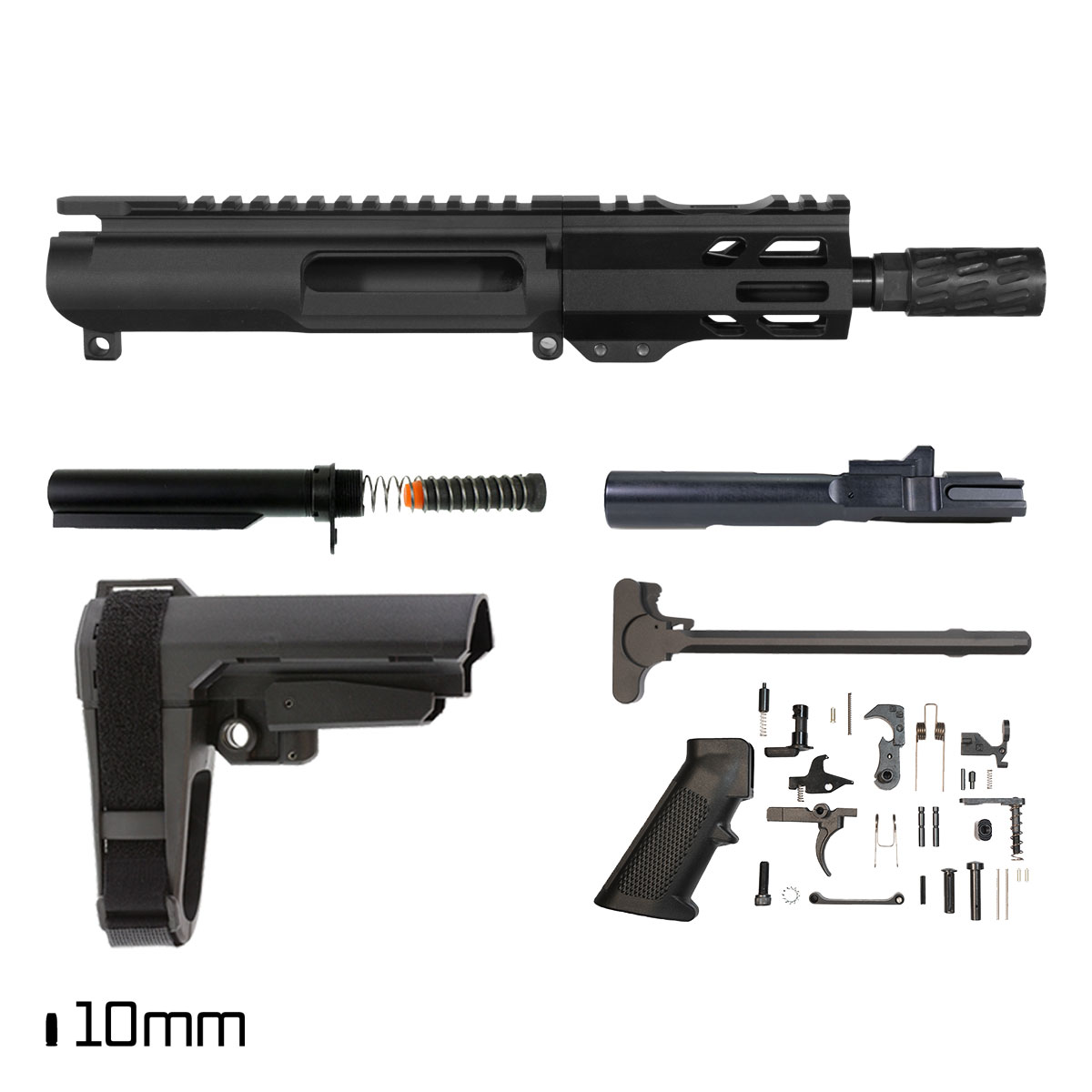 Davidson Defense Nightforge w/SBA3 Brace 5.5-inch 1:16 10MM AR-15 Freefloat M-Lok Handguard Pistol Full Build Kit