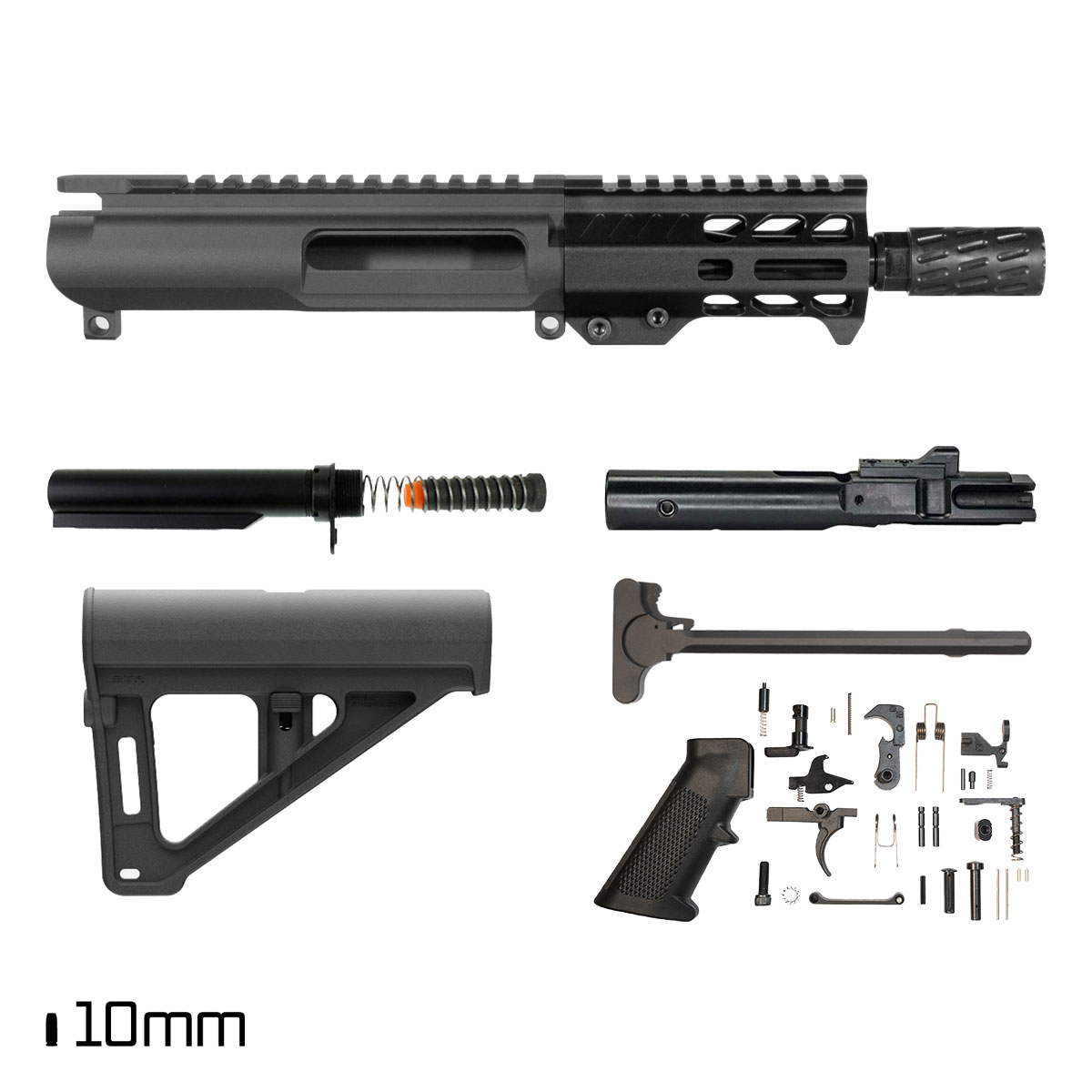 Davidson Defense Nemesis X w/BTR Brace 5.5-inch 1:16 10MM AR-15 M-Lok Handguard Pistol Full Build Kit