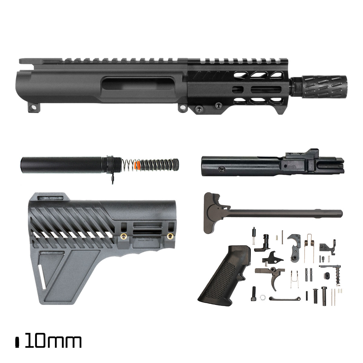 Davidson Defense Nemesis X w/Gauntlet Arms Brace 5.5-inch 1:16 10MM AR-15 M-Lok Pistol Full Build Kit