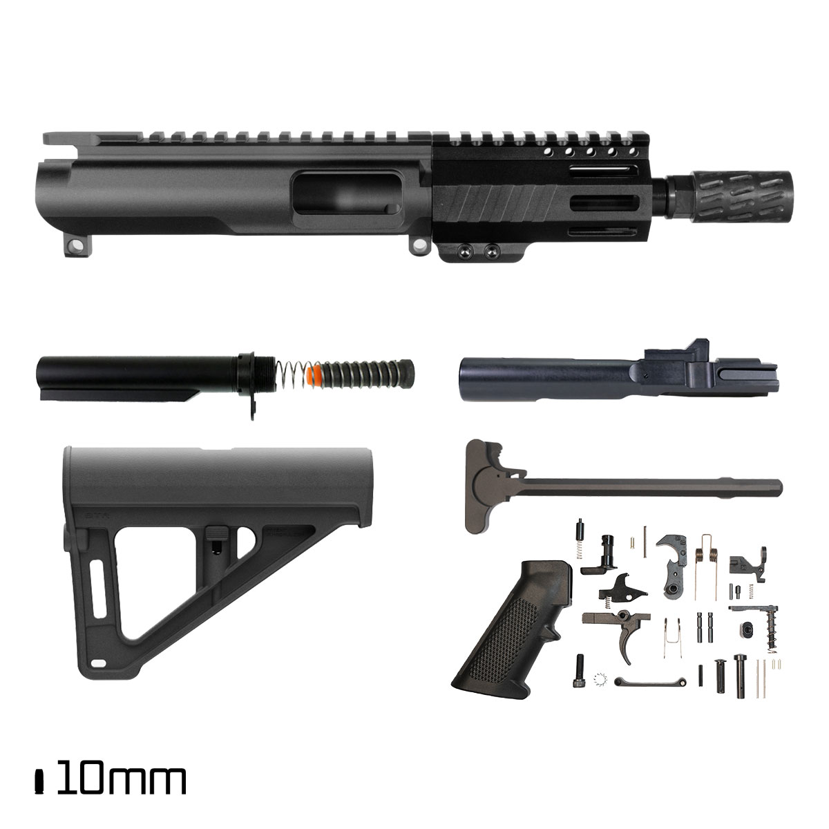 Davidson Defense Aegis w/BTR Brace 5.5-inch 1:16 10MM AR-15 M-Lok Handguard Pistol Full Build Kit