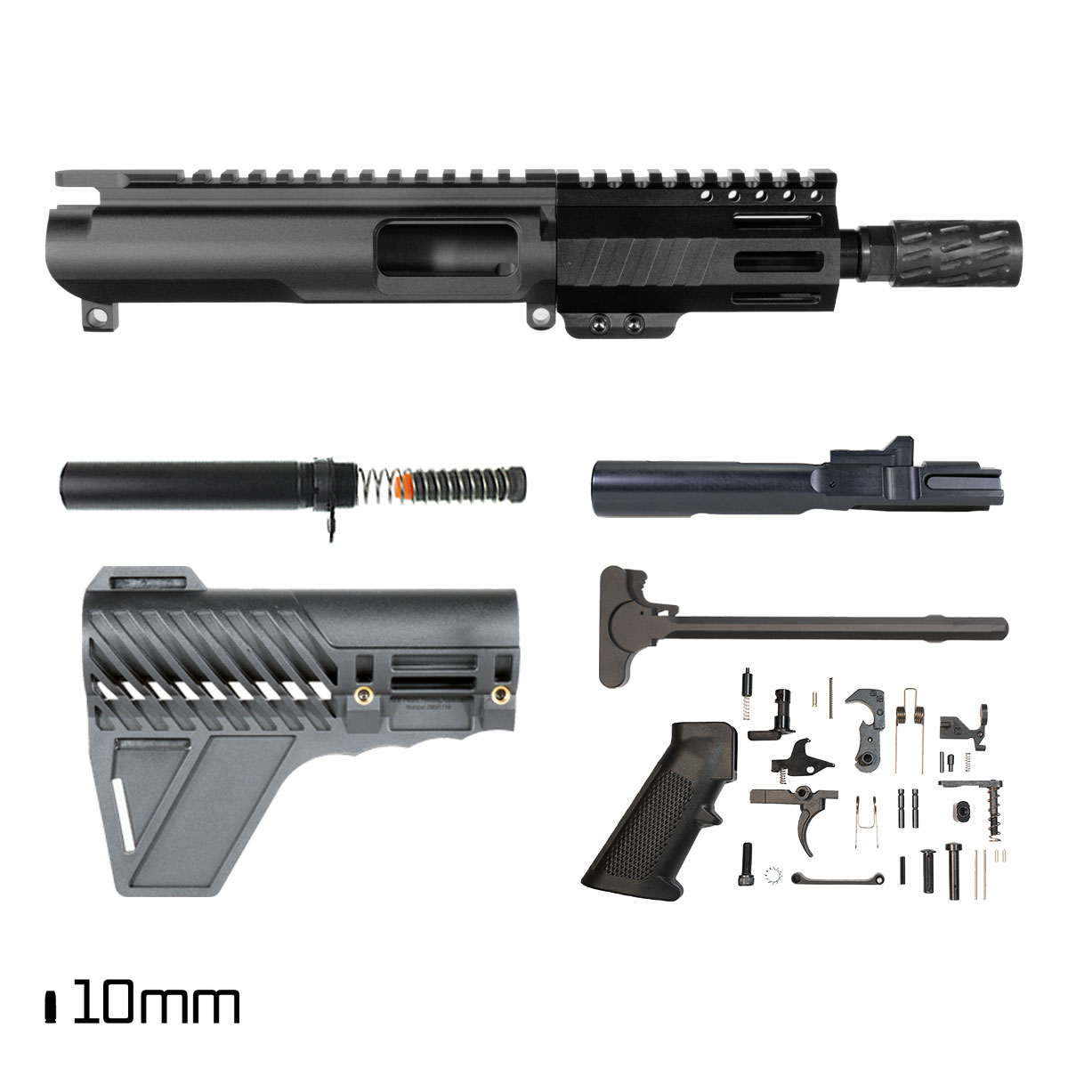 Davidson Defense Aegis w/Gauntlet Arms Brace 5.5-inch 1:16 10MM AR-15 M-Lok Pistol Full Build Kit