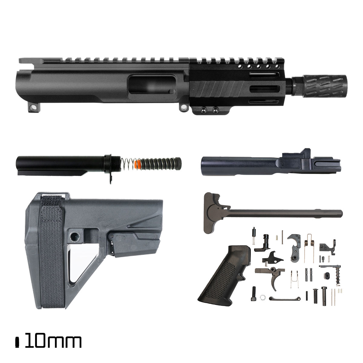 Davidson Defense Aegis w/SBA5 Brace 5.5-inch 1:16 10MM AR-15 M-Lok Handguard Pistol Full Build Kit